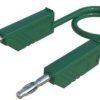 Measuring lead with (4 mm plug, spring-loaded, straight) to (4 mm plug, spring-loaded, straight), 0.25 m, green, PVC, 1.0 mm², C