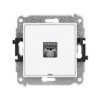 MINI Mechanizm gniazda komputerowego pojedynczego 1xRJ45, kat. 5e, ekranowane, 8-stykowy, bez pola opisowego biały mat 25MGKBO-1
