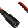 DC connection cable, 500 mm, red/black, coupling 2.1 x 5.5 mm, straight to open end, 075117