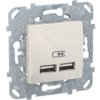 UNICA Gniazdo ładowarki USBx2 2.0 piaskowy MGU5.418.25ZD SCHNEIDER ELECTRIC