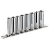 Facom RL.40E 1/4'' Square Drive Metric Long 6Pt Socket Set + Rack 8pc