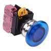 YW4L-M4E01Q3S Blue 12V illuminated 22mm Metal Bezel Mushroom Momentary Push Button Switch NC IP65 IDEC