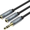 Przejściówka Unitek Y-C956ABK miniJack 3,5mm (M) - 2x 3,5mm (F)