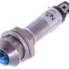 Kontrolka LED 12V 5mm niebieska, metalowa, wypukła; IND8