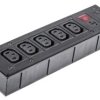 Listwa zasilająca, z bezpiecznikiem, z filtrem, 10A, 250 V AC, 5 wtykowa IEC C13