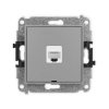 ICON Mechanizm gniazda komputerowego pojedynczego 1xRJ45, kat. 6, 8-stykowy, bez pola opisowego szary mat 27IGKBO-3