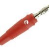 Wtyk bananowy 4mm;25.411.1;czerwony niklowany;24A/30V(gn. bananowe 4mm)