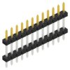 Pin header, 12 pole, pitch 2 mm, straight, black, SLY507512S