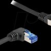 80221 Patch cable, Cat.6a, S/FTP, straight / right angled, 0.5 m, blac
