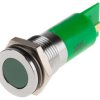 Lampka kontrolna do montażu panelowego 110V ac, zielona 14mm LED Chrom Faston, oczko lutownicze RS PRO