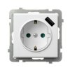 SONATA Gniazdo pojedyncze z uziemieniem schuko z przesłonami torów prądowych z ładowarką USB biały GP-1RSPUSB/m/00 OSPEL