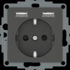 MEG2366-0414 System M, socket outlet with USB charger, anthracite