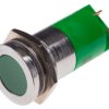 Lampka kontrolna do montażu panelowego 24V ac/dc, zielona 22mm LED Chrom Końcówka lutownicza RS PRO