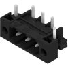 Pin header, 3 pole, pitch 5.08 mm, angled, black, 1876860000