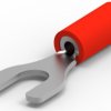 Insulated forked cable lug, 0.3-1.3 mm², AWG 22 to 16, 4.3 mm, M4, red, 342118-1