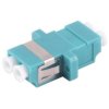 FO connector, LC socket to LC socket, OM3, multimode, ceramic, turquoise, BS07-60012