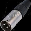 RC3M XLR cable plug 3-pole, nickel-plated housing