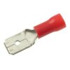 Konektor męski izolowany 6,4mm czerwony