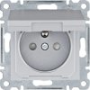 Lumina Gniazdo zasilające z uziemieniem i pokrywą przesłony styków 16 A/250 VAC srebrne WL1142