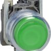 Pushbutton, unlit, groping, 1 Form A (N/O), waistband round, green, front ring silver, mounting Ø 22 mm, XB4BP31