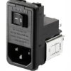 Gniazdo zasilające IEC z filtrem przeciwzakłóceniowym 4A IEC/EN 60939 Schaffner Montaż na panelu