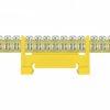 Listwa zaciskowa niska na szynę 15-torowa żółta TH35 E.4054