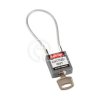 Kłódka bezpieczeństwa LOTO z linką (200 mm), szara, 195936