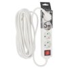 Przedłużacz domowy przenośny LOGAN S White 4 - krotny Schuko 5m z włącznikiem EDO777579 EDO