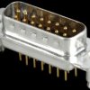 163A16169X D-SUB plug,15-pin, PCB, clip, turned Contacts