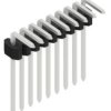Pin header, 9 pole, pitch 1.27 mm, angled, black, 10061074