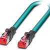 Patch cable, RJ45 plug, straight to RJ45 plug, straight, Cat 6A, S/UTP, PUR, 10 m, blue, 1413164