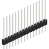 Pin header, 15 pole, pitch 1.27 mm, straight, black, 10059464