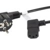 KABEL ZASILAJĄCY CEE 7/7-IEC 320 C13 3M KĄTOWY PRAWO VDE CZARNY LANBERG