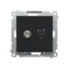 SIMON 55 Gniazdo antenowe typu „F” + RJ45 kat.6 czarny mat TASFRJ45.01/149 KONTAKT SIMON