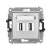 Icon Mechanizm Gniazda Podwójnego 2Xusb A-A 2.0 Srebrny Metalik 7Igusb-2