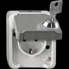 MEG2416-8029 Socket with contact protection - Aquastar, lockable, light grey