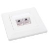 Gniazdo podtynkowe kat.5E STP, 2x RJ45 (SX9-2-5E-STP-WH)