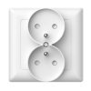 Gniazdo podtynkowe z uziemieniem podwójne, Varia, białe / 46111