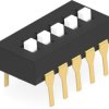 DIP switche, Off-On, 5 pole, straight, 1 A/5 VDC, 1825057-4