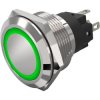 Vandal-proof pushbutton switch, natural, illuminated (green), 3 A/240 V, 22 mm, IP65/IP67, 82-10-000809