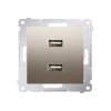 Simon 54 Ładowarka 2xUSB 2.1A 5V/DC złoty mat DC2USB.01/44