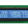 Wyświetlacz monochromatyczny LCD, , Alfanumeryczny, podświetlanie LED, Midas