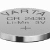 Lithium-button cell, CR2430, 3 V, 280 mAh, 06430 101 401