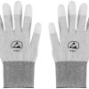 TRU COMPONENTS TC-12539860 Rękawice ESD jasnoszary Rozmiar ubrania: XL Włókno poliamidowe, Powłoka PU 1 par(a)