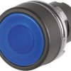 Pushbutton, illuminable, groping, waistband round, blue, front ring black, mounting Ø 22.3 mm, 46-2231.11J0.000