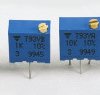 Potencjometr dostrojczy 1 kΩ Otwór przelotowy 0.5 W Trzpień 21 -zwoje Regulacja boczna, Vishay 2.2 mm, T93