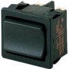 Rocker switch, black, 2 pole, (On)-Off-(On), pushbutton (changeover switch), 6 A/250 VAC, IP40, unlit, unprinted, 1809.1302