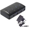 Renkforce RF-3016752 USB 3.0 Hub 4 Ports 5 GBit/s with LED Indicators Black