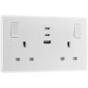BG 822UACC30 White Nexus Moulded Double Switched 13A Power Socket - USB Charging