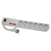 Przedłużacz przeciwprzepięciowy 6-gniazd z/u 1,5m szary PSF-601